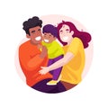 Family hugs isolated cartoon vector illustration.