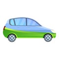 Family hybrid car icon, cartoon style