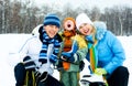 Family ice skating