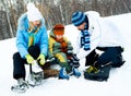 Family ice skating