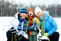 Family ice skating