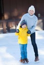 Family ice skating