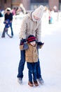 Family ice skating