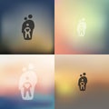 Family icon on blurred background