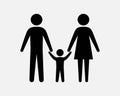 Family Icon Father Mother Son Child Together Love Loving Care Mum Mom Dad Hold Holding Hands Shape Sign Symbol EPS Vector Royalty Free Stock Photo