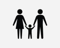 Family Father Mother Son Holding Hands Stick Figure Stickman People Human Person Black Icon Sign Symbol Vector Artwork Clipart Royalty Free Stock Photo