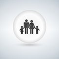 Family icon. Traditional young family symbol. Circle, bubble . Flat web icons. Vector