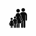 Family icon. Vector isolated family silhouette illustration