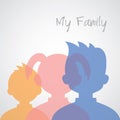 Family icons head cartoon