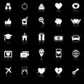 Family icons with reflect on black background