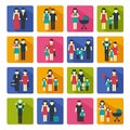 Family Icons Set Flat Royalty Free Stock Photo