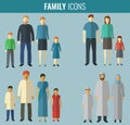 Family icons set. Traditional Culture. Vector