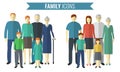 Family icons set. Traditional Culture. Vector