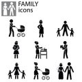 Family icons set vector