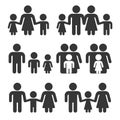 Family Icons Set on White Background. Vector Royalty Free Stock Photo
