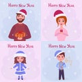 Family illustration. new year set. VVector Illustration for printing, backgrounds, covers, packaging, greeting cards, posters,