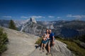 Family with infant visit Yosemite national park in California Royalty Free Stock Photo