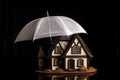 Family insurance, life and property safety concept, protection umbrella concept. Royalty Free Stock Photo