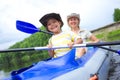 Family kayaking