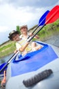 Family kayaking