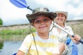 Family kayaking