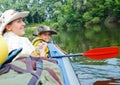 Family kayaking