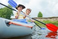 Family kayaking