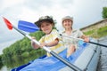 Family kayaking