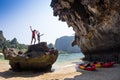 Family kayaking on the river. Royalty Free Stock Photo