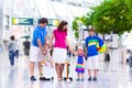 Family with kids at airport Royalty Free Stock Photo