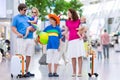 Family with kids at airport Royalty Free Stock Photo