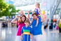 Family with kids at airport Royalty Free Stock Photo