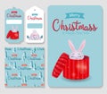 Family kit. Seamless pattern, tags and postcard. Year of the rabbit 2023