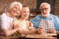 Family kneading dough Royalty Free Stock Photo