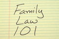 Family Law 101 On A Yellow Legal Pad