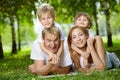 Family on a lawn Royalty Free Stock Photo