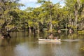 Family leisure activity in Caddo Lake, Texas Royalty Free Stock Photo