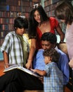 Family in the Library Royalty Free Stock Photo