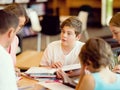 Family in library Royalty Free Stock Photo