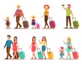 Family lifestyle. Family travel time. Happy family go to travel. Vector illustration design