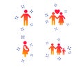 Family lifetime icons. Couple love and pregnancy. Vector