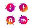 Family lifetime icons. Couple love and pregnancy. Vector