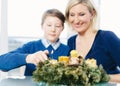 Family Lightning a Christmas Wreath