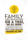 Family Like Branches On A Tree, We All Grow In Different Directions Yet Our Roots Remain As One. Motivation Quote