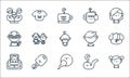 Family line icons. linear set. quality vector line set such as daughter, fertilization, album, pipe, car, grandfather, son, mom,