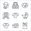 family line icons. linear set. quality vector line set such as groceries, home, dad, baby stroller, mom, swing, dog, album Royalty Free Stock Photo