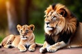 Family of lion