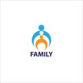 Family logo with negative space style