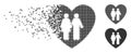 Family Love Heart Fractured Pixel Halftone Icon