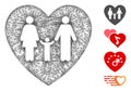 Family Love Heart Web Vector Mesh Illustration Royalty Free Stock Photo
